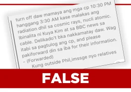 Radiation Text Message